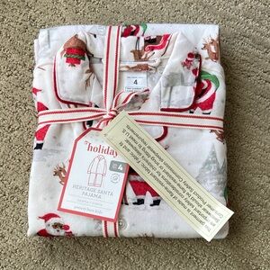 Pottery Barn Kids Heritage Black Santa Christmas Pajamas